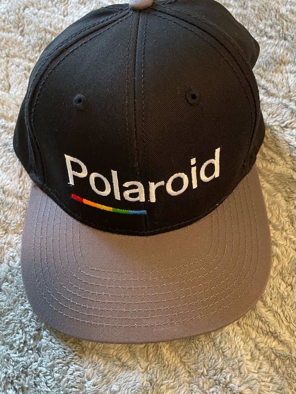 Polaroid Black Cap with Gray Top Button